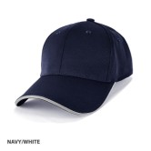 Non Fade Polyester Lightwieght Cap- Navy/White 