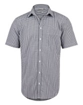 Men's Gingham S/S Shirt - Black/White 